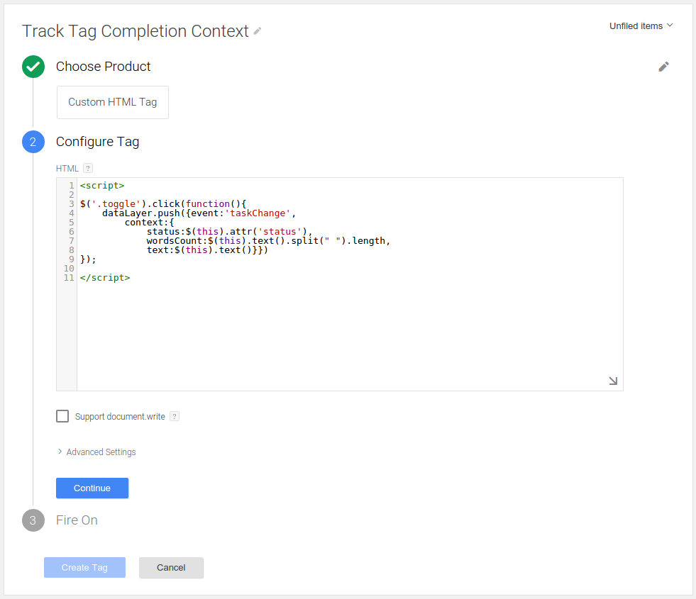 google tag manager tracking