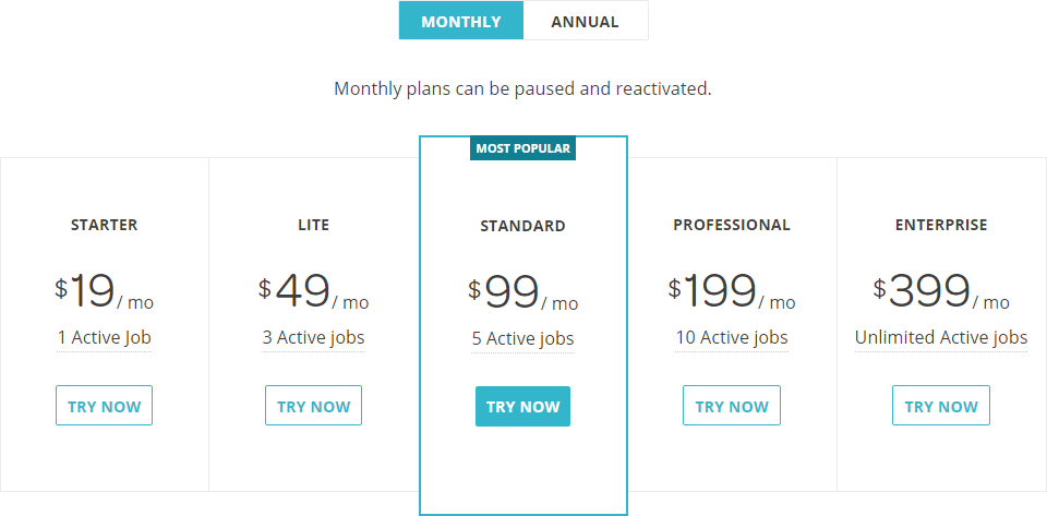 monthly and yearly saas subscription